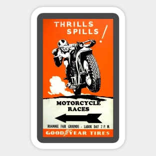 Motorcycle Races Vintage Poster Sticker